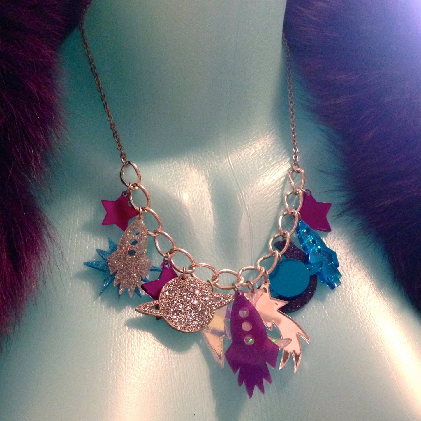 Galaxy Charm Acrylic Statement Necklace Quirks!