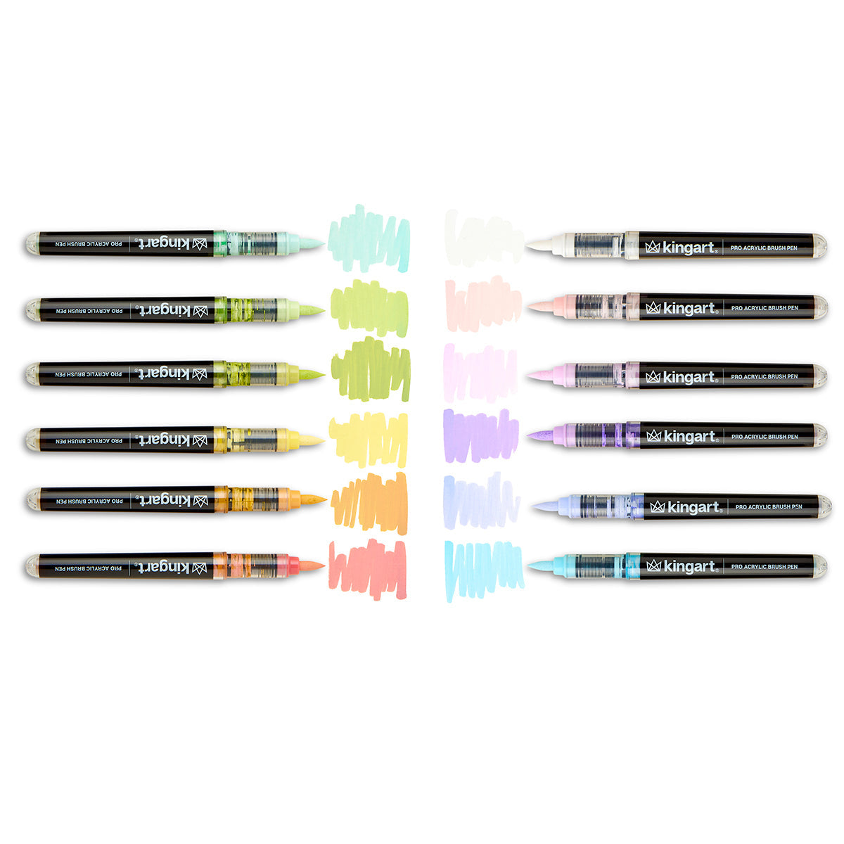 Acrylic Paint Brush Tip Pens - 12 Pastel Colors