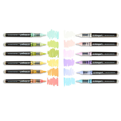 Acrylic Paint Brush Tip Pens - 12 Pastel Colors