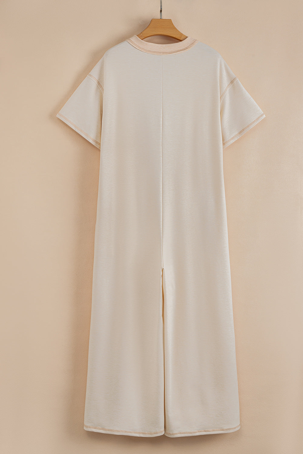 Beau Blue Patchwork Pocket Short Sleeve Jumpsuit Shewin