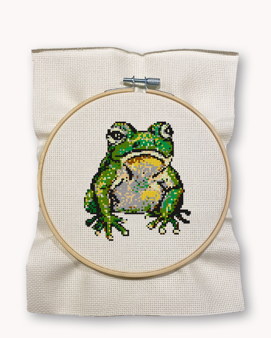 Frog Cross Stitch Kit ( LG 5 inch )