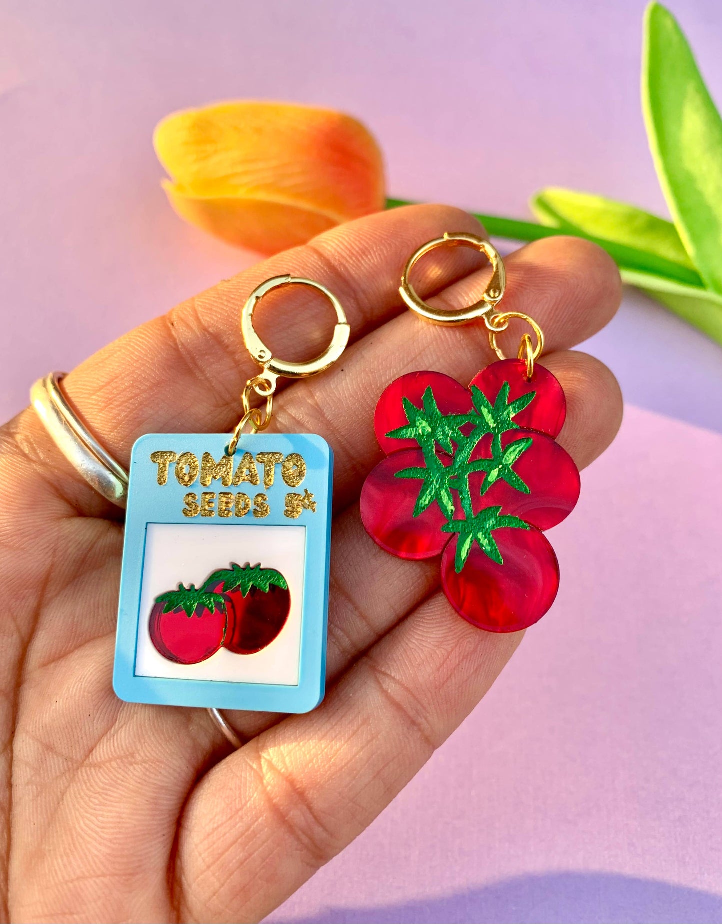Tomato Seeds Acrylic Statement Earrings Quirks!