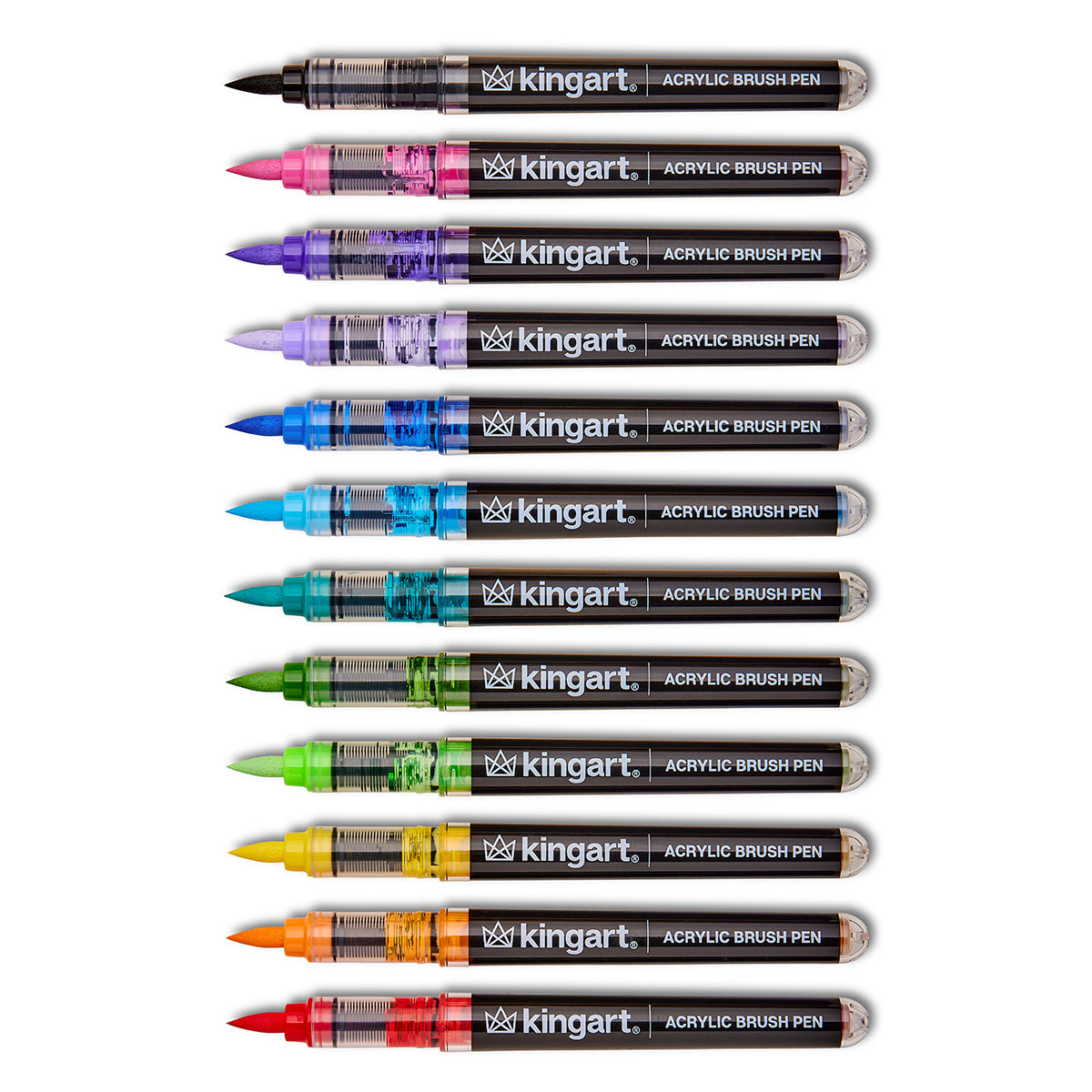 Acrylic Paint Brush Tip Pens - 12 Classic Colors