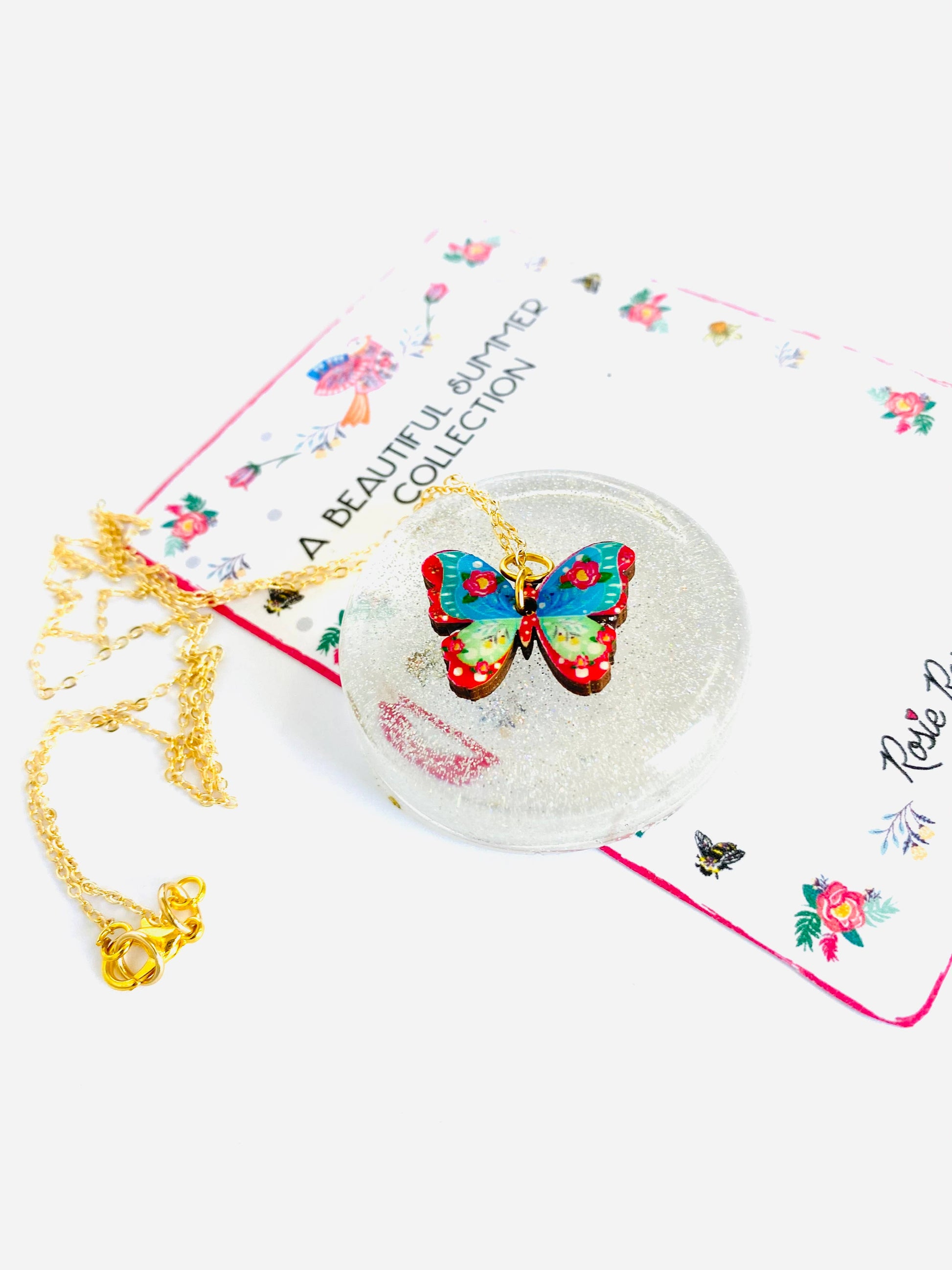 Butterfly Necklace on Gold Chain by Rosie Rose Parker Quirks!