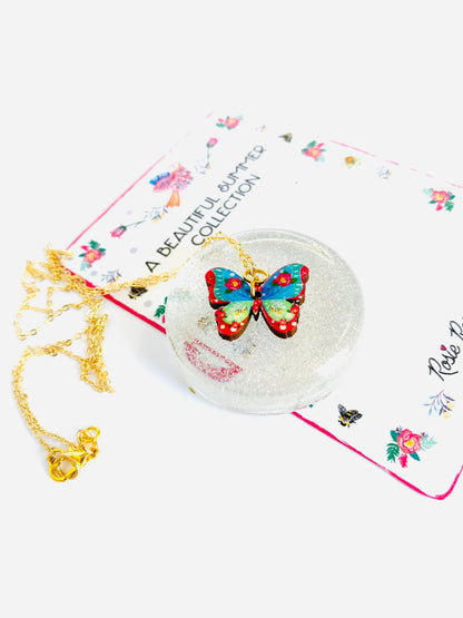 Butterfly Necklace on Gold Chain by Rosie Rose Parker Quirks!