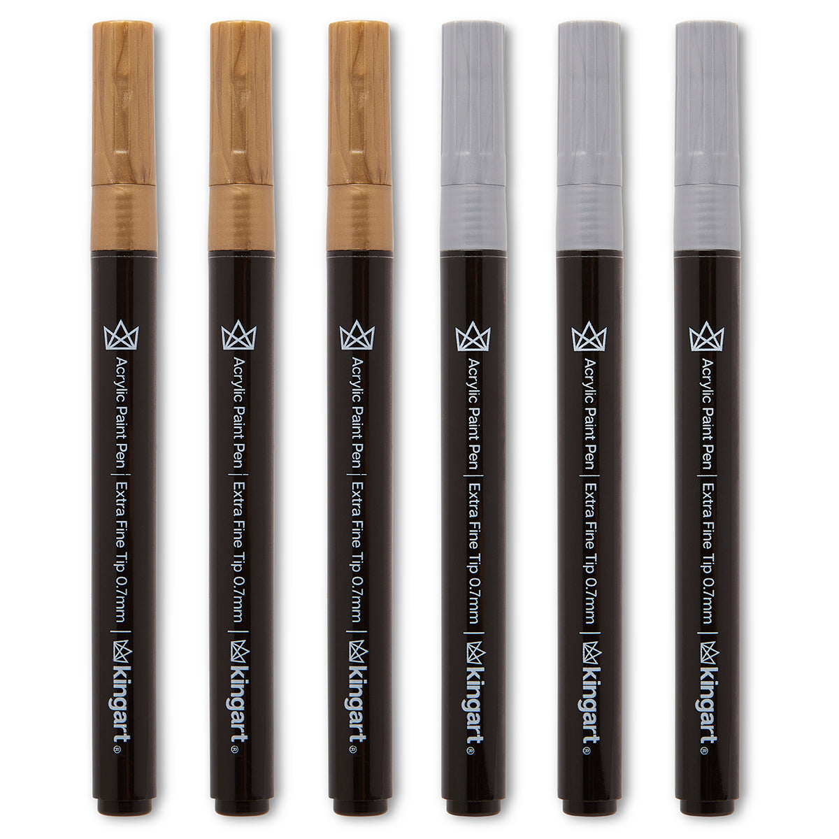 Acrylic Paint Pens Extra Fine - Silver & Gold 6 pc
