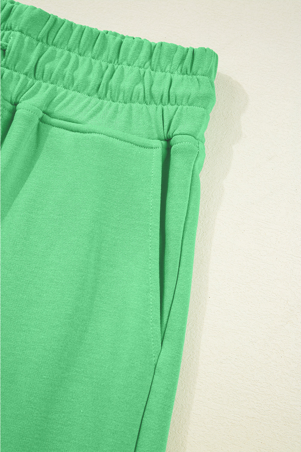 Flamingo Drop Shoulder Crop Pullover Drawstring Wide Leg Pants Set Shewin