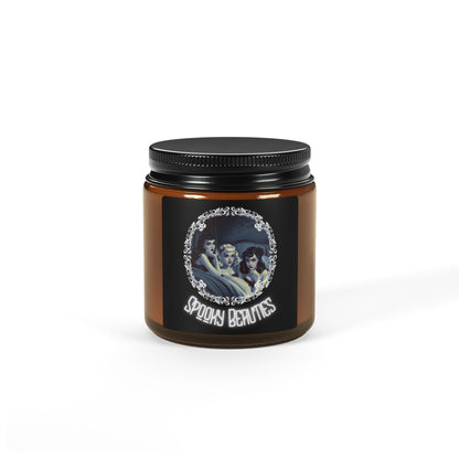 Sleepy Spooky Beauties | White Sage & Lavender Soy Candle (4oz & 9oz, Amber)