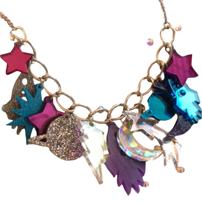 Galaxy Charm Acrylic Statement Necklace Quirks!
