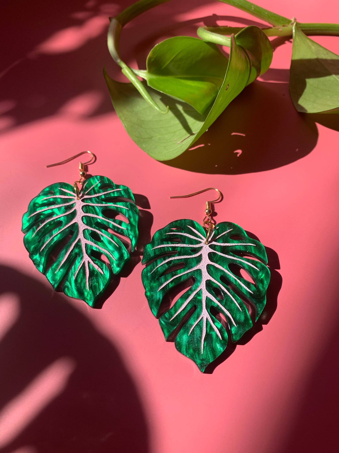 Monstera Leaf Acrylic Statement Earrings Quirks!