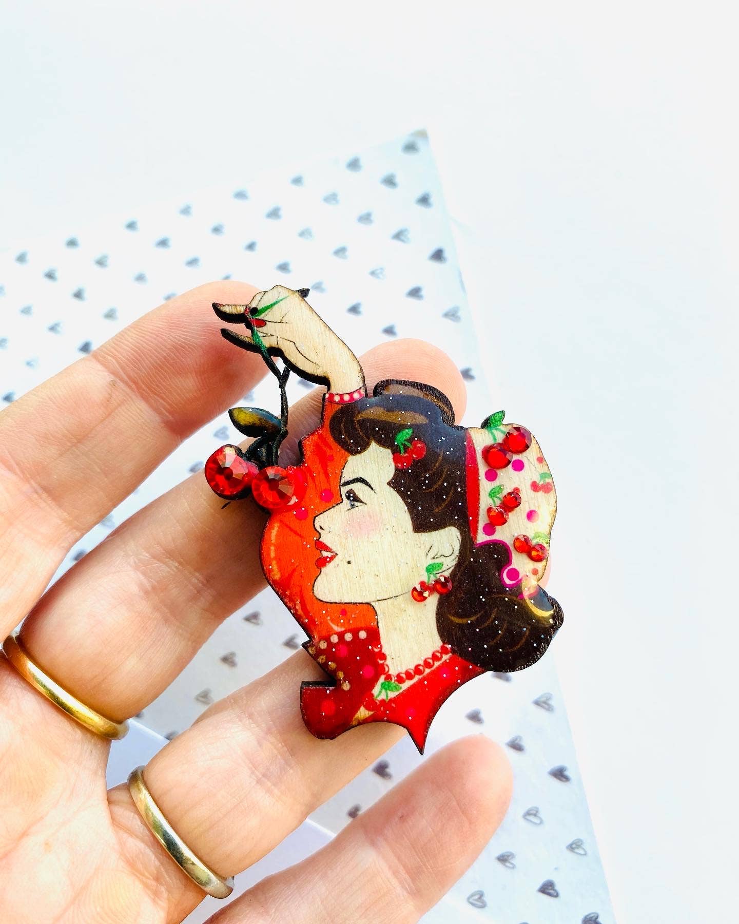 Cherry My Darling Mini Brooch by Rosie Rose Parker Quirks!