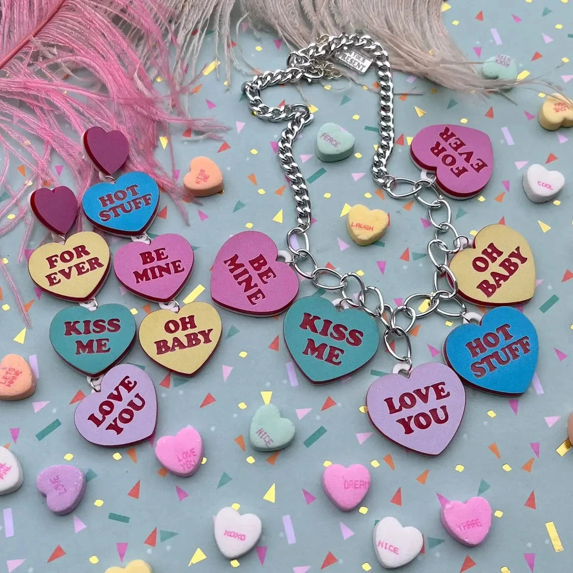 Valentine's Day Conversation Heart Statement Earrings Quirks!