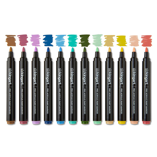 Acrylic Paint Markers - Bullet Tip - 12 Vintage Colors