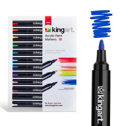 Acrylic Paint Markers - Bullet Tip - 12 Classic Colors