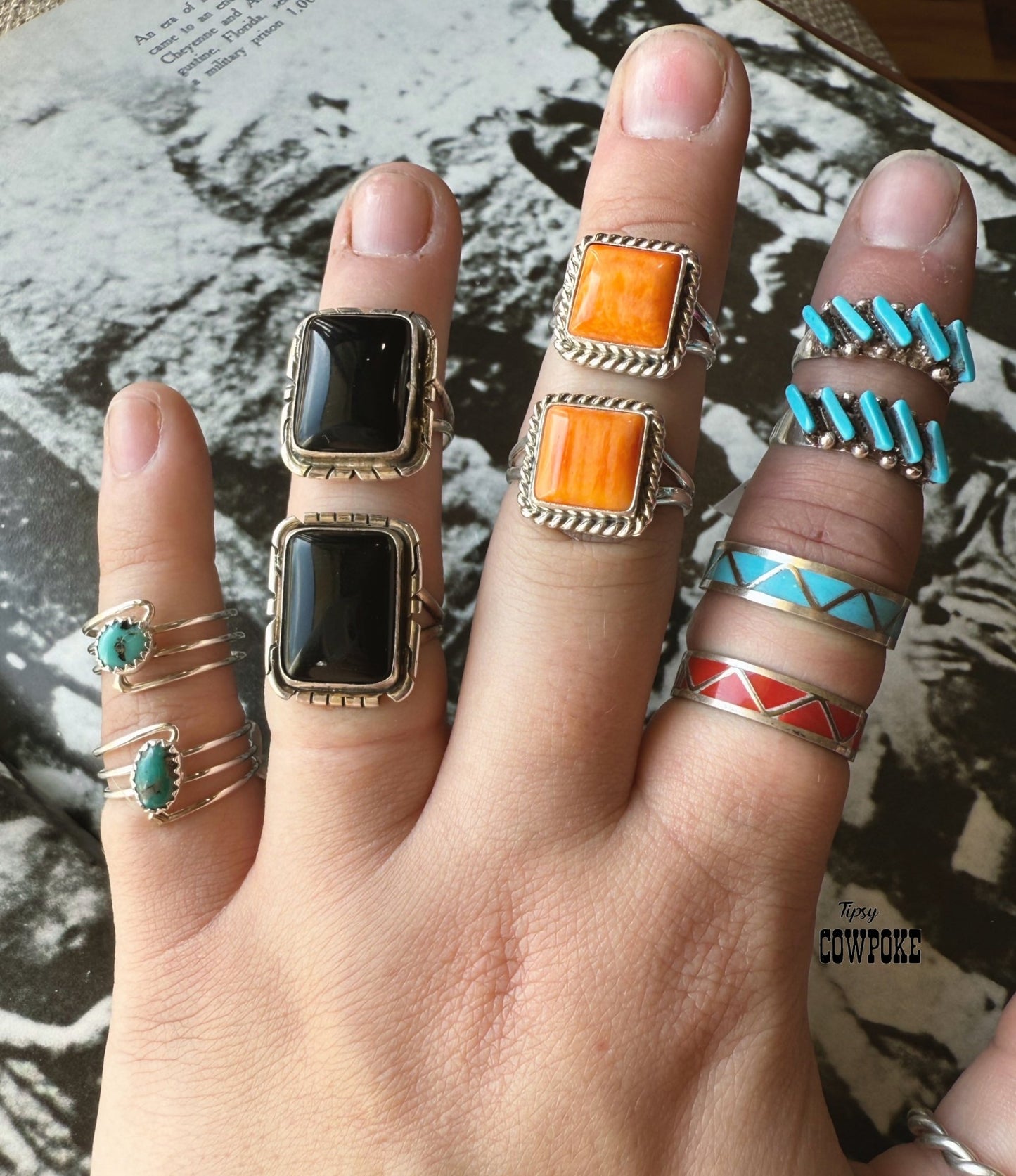 Black Onyx Rectangle Size 6&6.5 Ring - Creative Freedom Collective