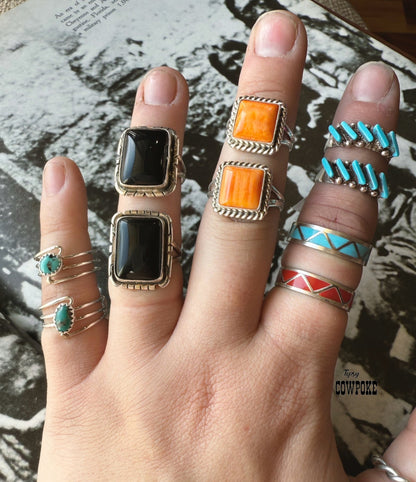 Black Onyx Rectangle Size 6&6.5 Ring - Creative Freedom Collective