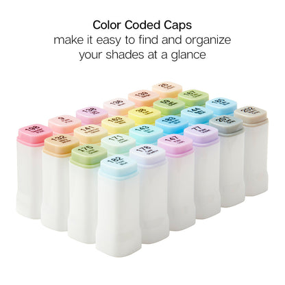 Double-Ended Alcohol Markers - 24 Pastel Colors