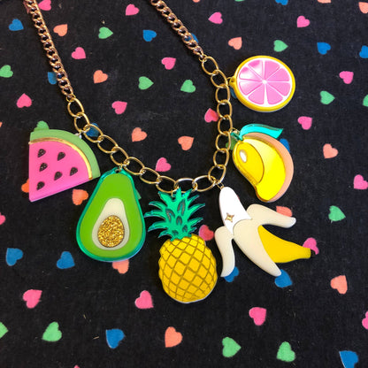 Fruit Food Acrylic Charm Statement Necklace Quirks!