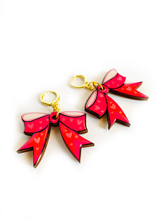 Big bow earrings statement earrings summer earrings big