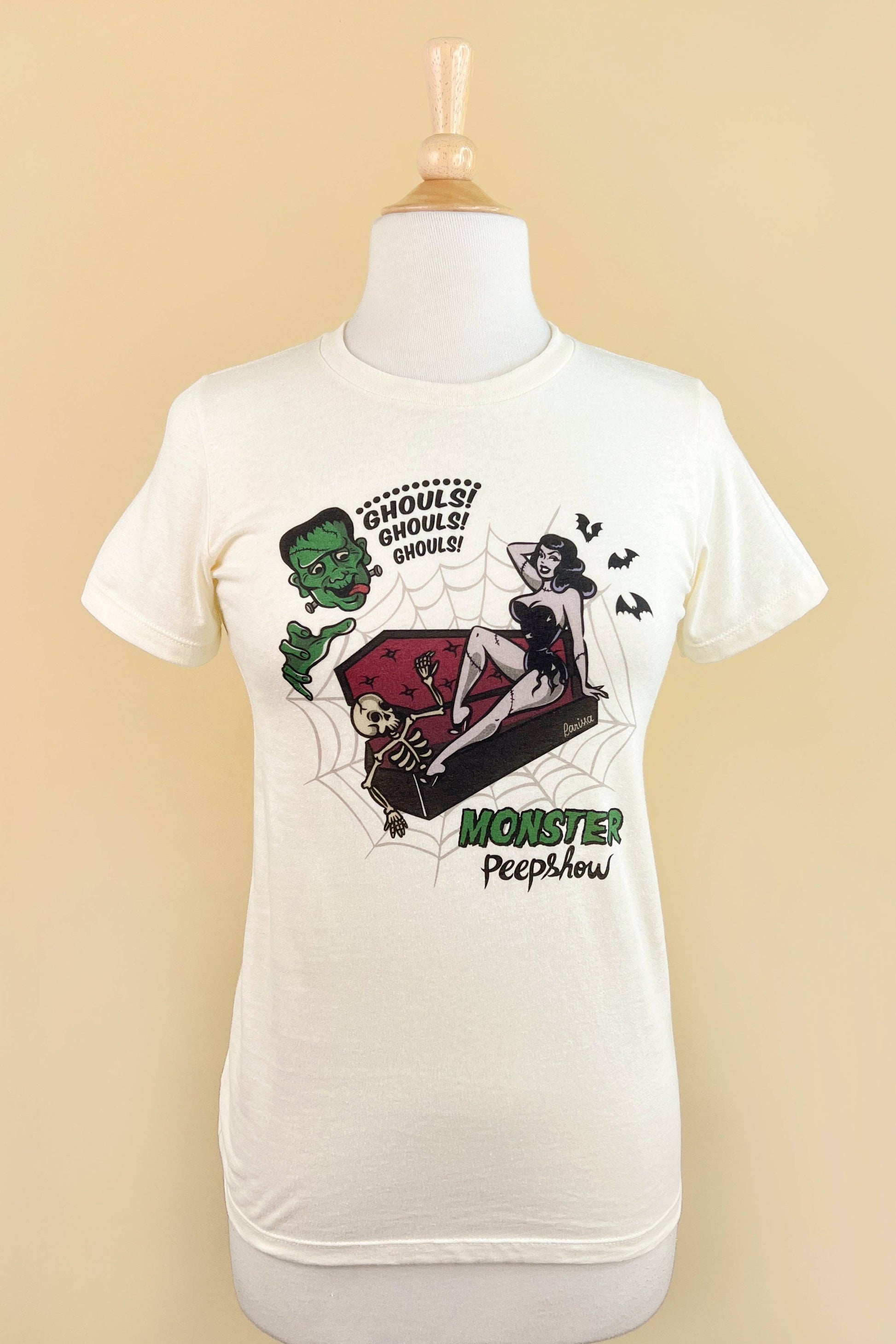 Monster Peepshow Fitted Tee in Ivory Quirks!