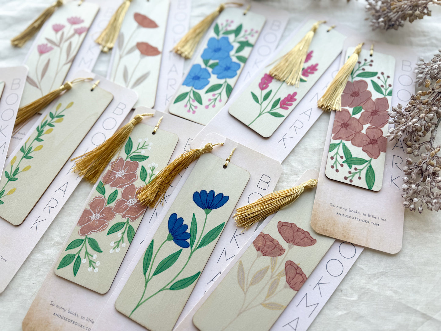 Wood Bookmarks- Floral