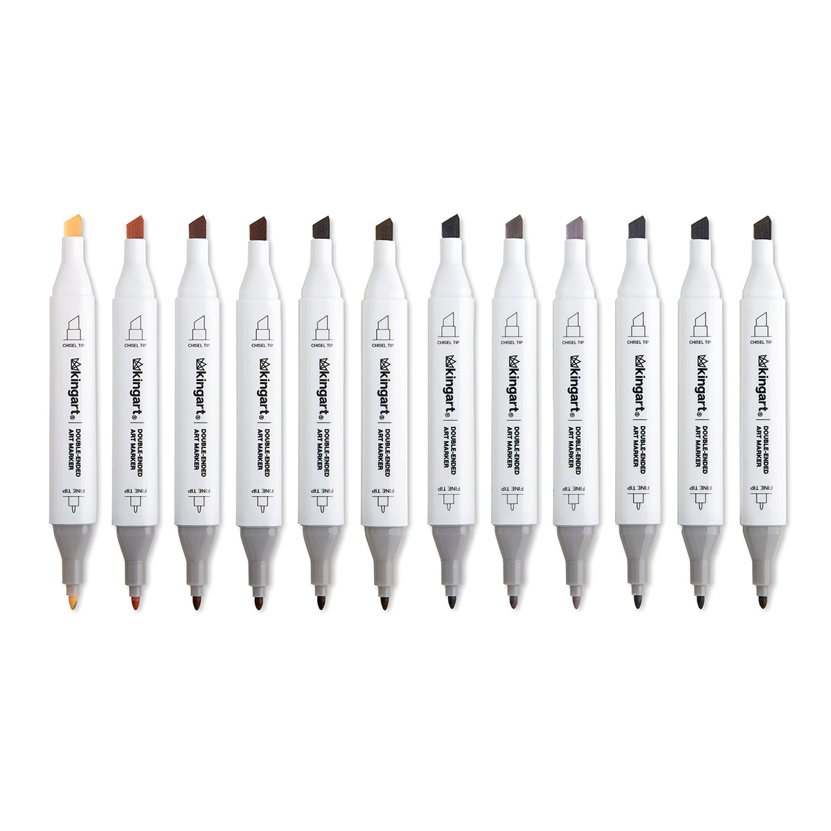 Double-Ended Alcohol Markers - 12 Neutral Colors