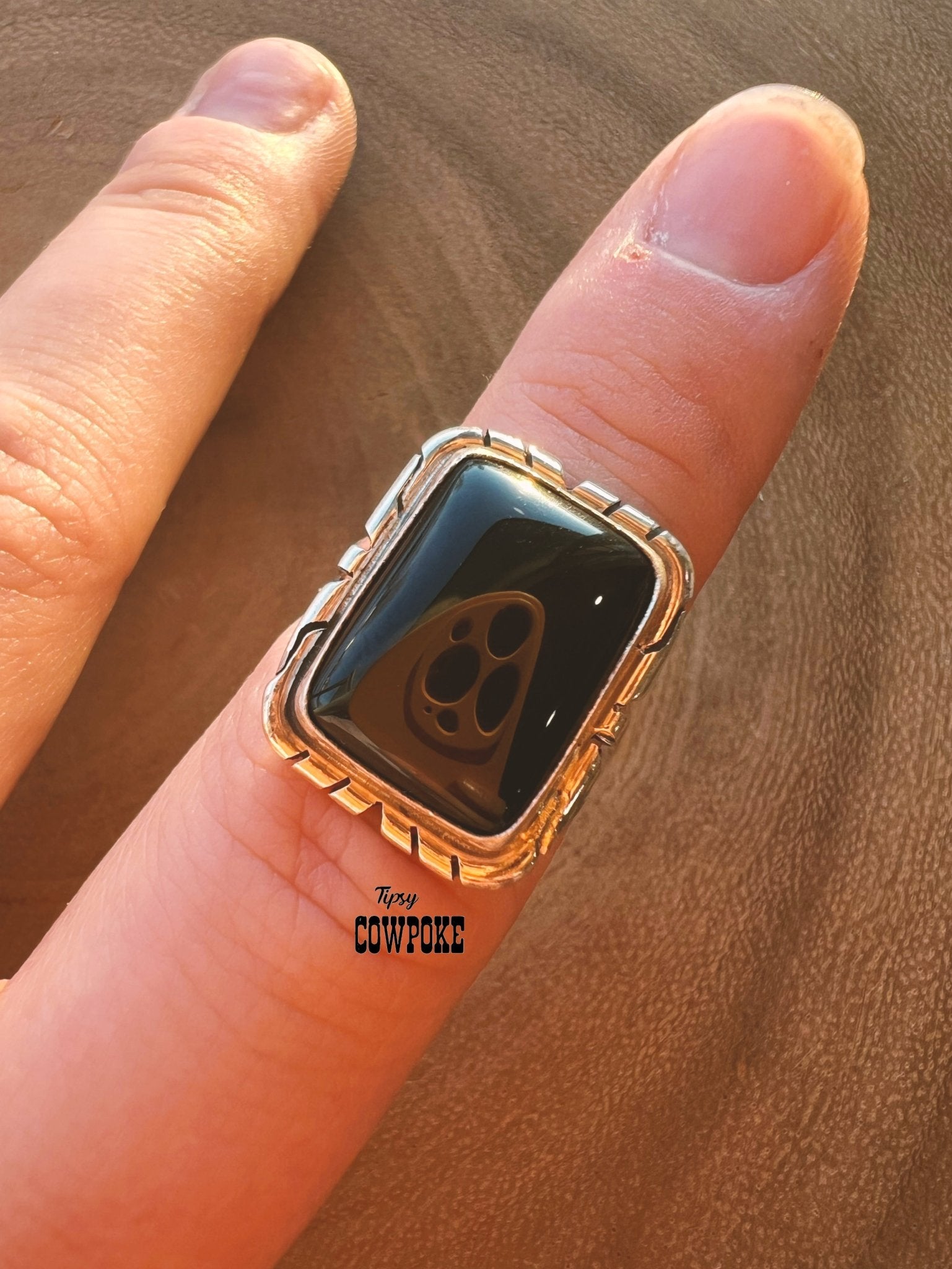 Black Onyx Rectangle Size 6&6.5 Ring - Creative Freedom Collective