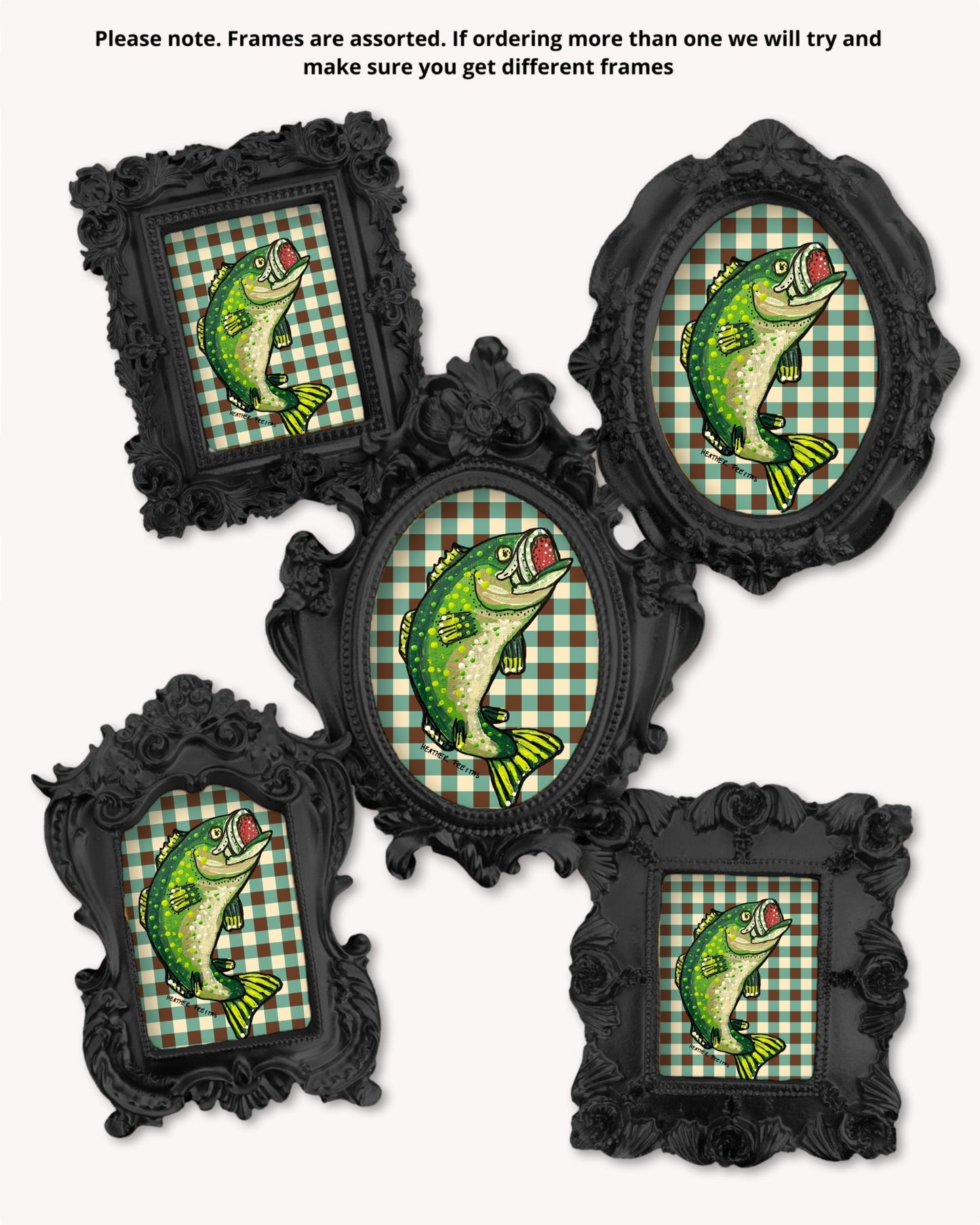 Bass Fish - Mini framed print