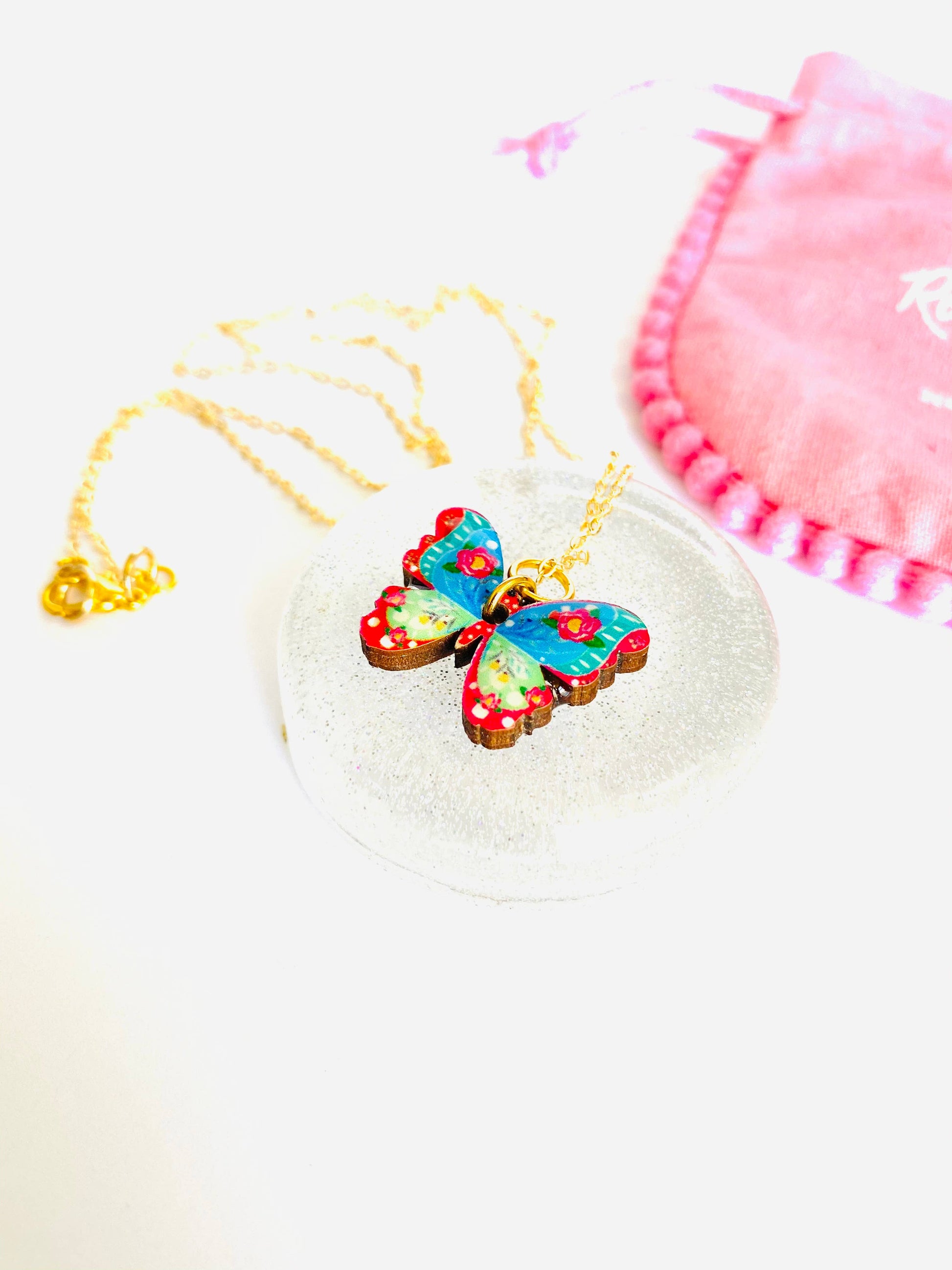 Butterfly Necklace on Gold Chain by Rosie Rose Parker Quirks!
