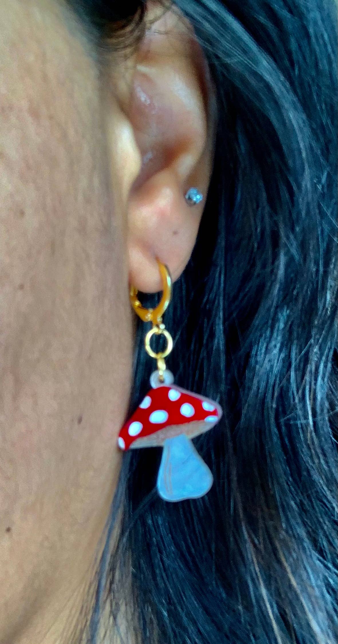 Mini Mushrooms Acrylic Statement Earrings Quirks!