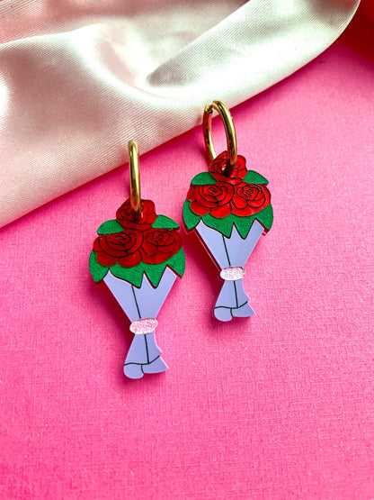 Bouquet of Roses Acrylic Earrings