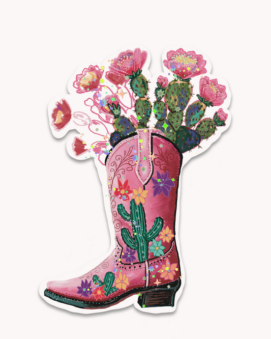 Cactus Boot Sticker