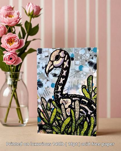 Skeleton Lawn Flamingo - Greeting Card / Fine Art Print