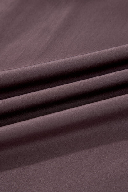 Coffee Knit Top Patchwork Pleated Half Sleeve Long Dress