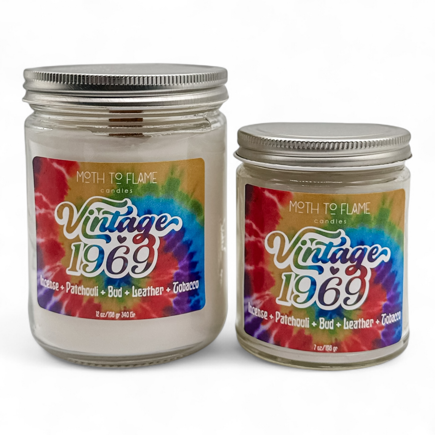 Vintage 1969 – 7 oz / 12 oz Candle Moth to Flame Candles