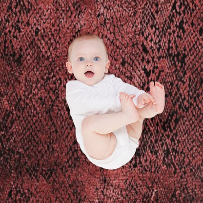 Red Snake Skin Pattern Throw Blanket