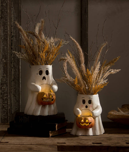 Scaredy Boo With Pumpkin Bucket Paper Mache Quirks!