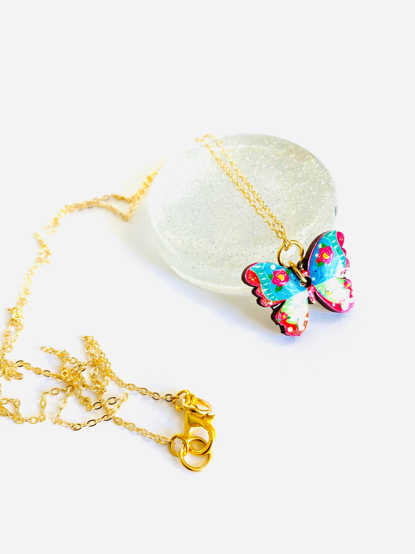 Butterfly Necklace on Gold Chain by Rosie Rose Parker Quirks!