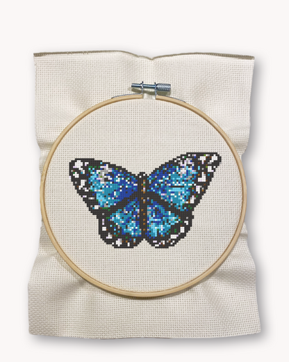 Blue Butterfly Cross Stitch Kit ( LG 5 inch )