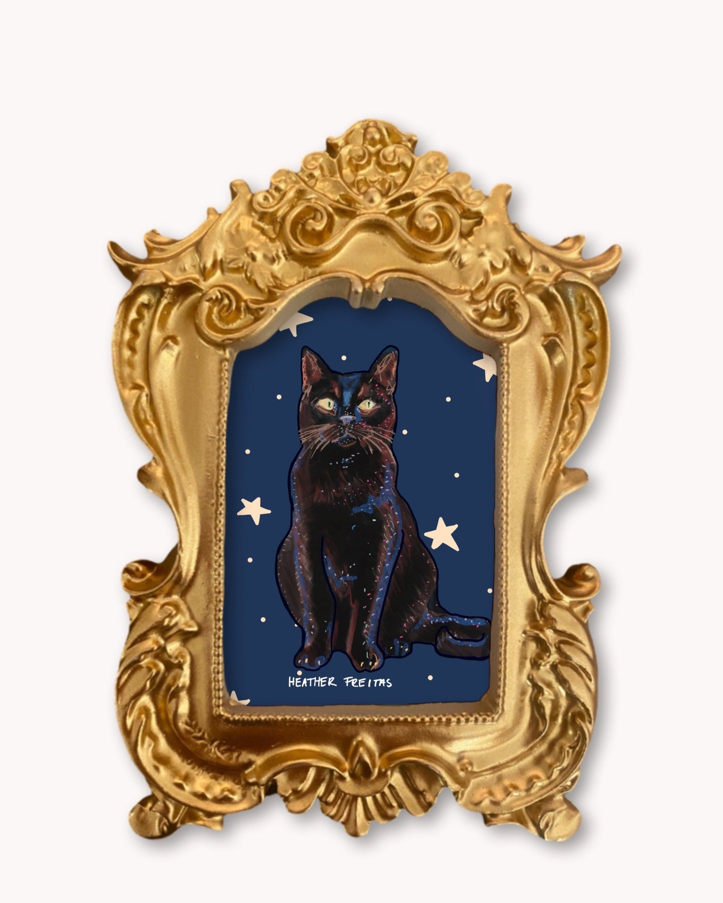 Black Cat - Mini framed print