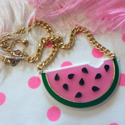 Watermelon Slice Acrylic Statement Necklace Quirks!