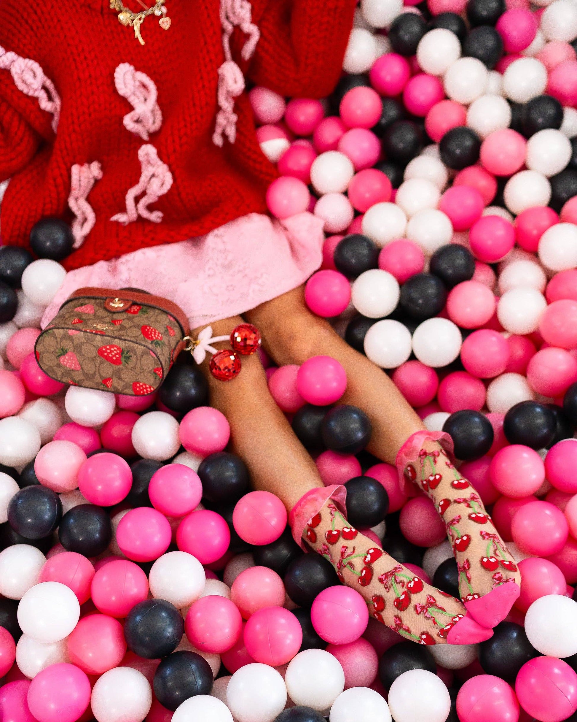 Cherry Bow Ruffle Sheer Crew Sock Quirks!