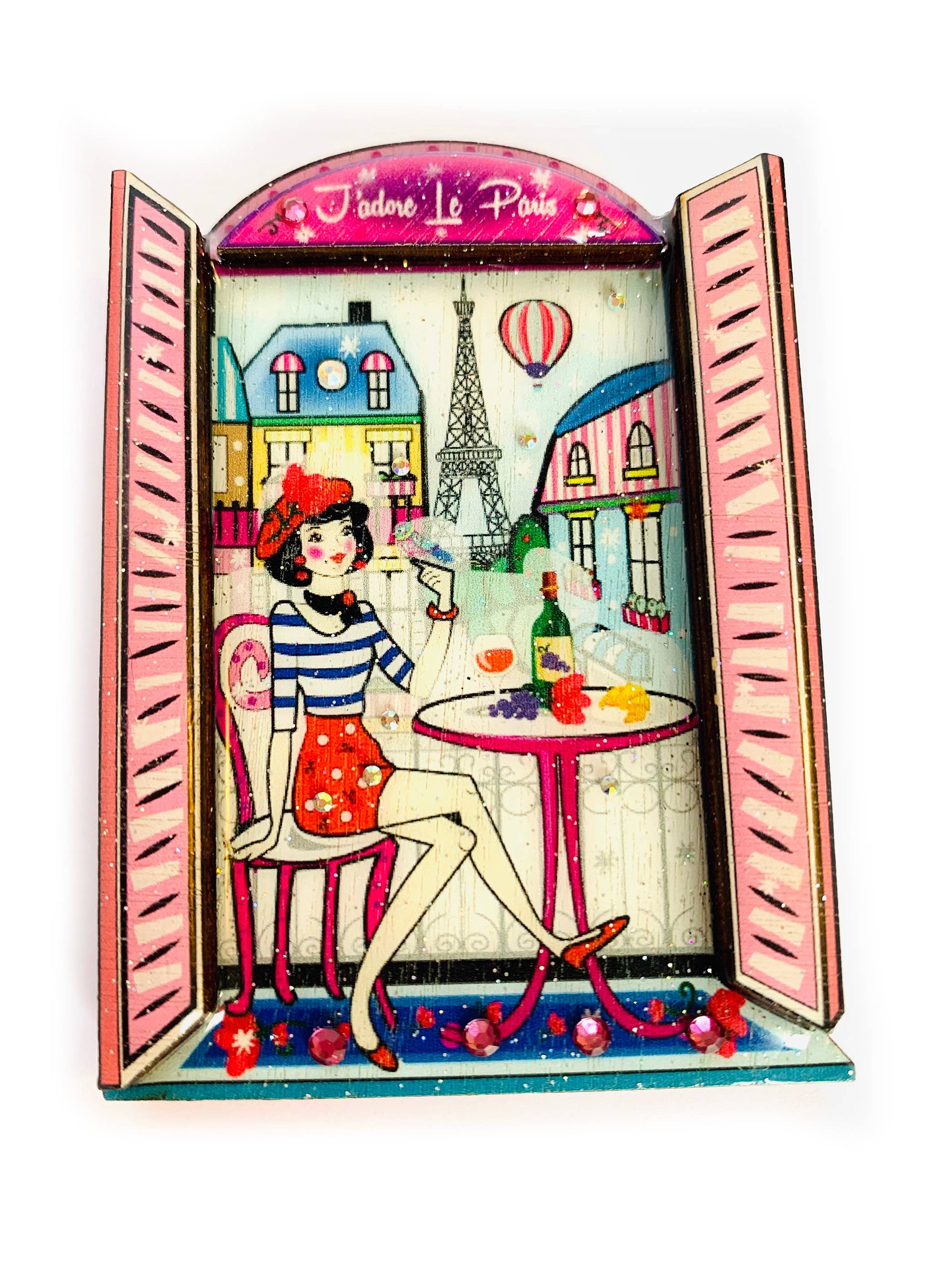 Oh la la Paris Scene Brooch by Rosie Rose Parker Quirks!