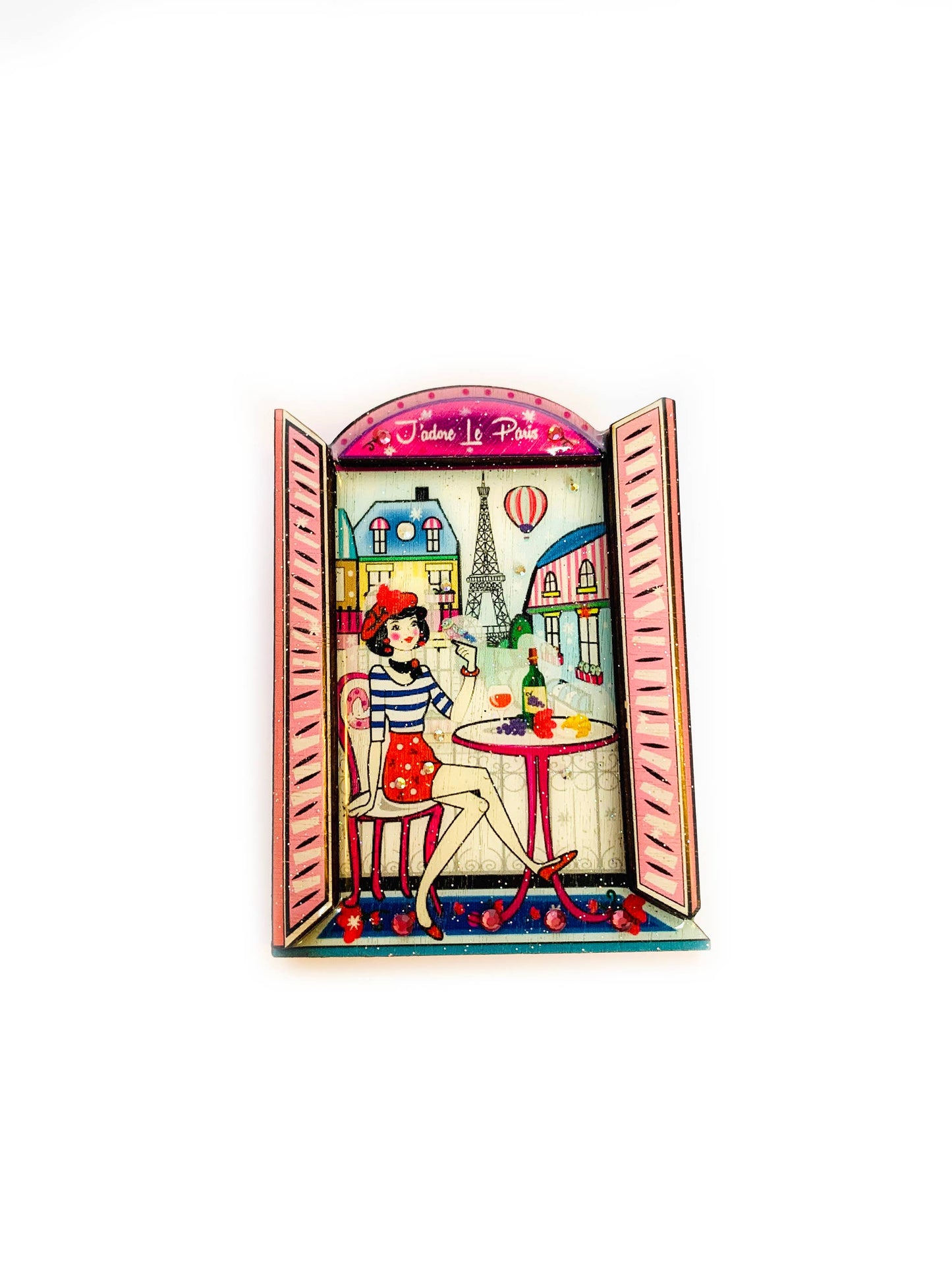 Oh la la Paris Scene Brooch by Rosie Rose Parker Quirks!