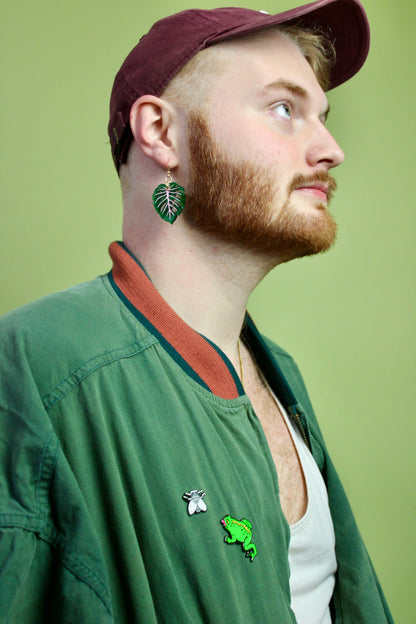 Mini Monstera Leaf Acrylic Earrings Quirks!