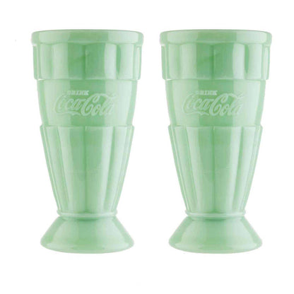 Coca-Cola Jadeite Malt Tumbler, 16 oz Set of 2, Jadeite Glass Quirks!