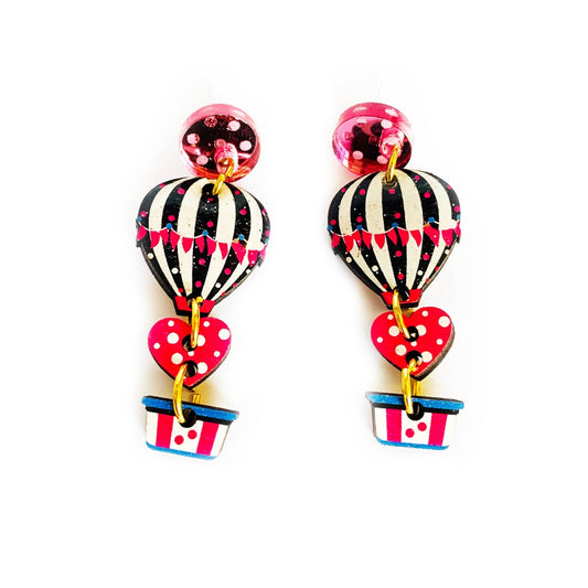 Heart Air Balloon Earrings by Rosie Rose Parker