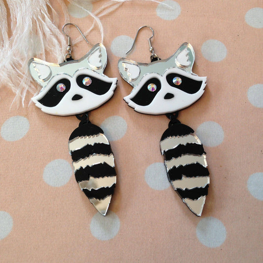 Raccoon Heads And Tails Earrings Quirks!