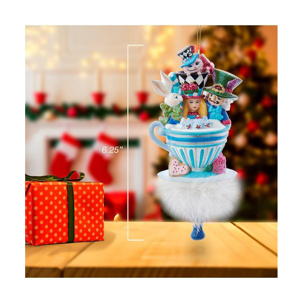 6.25" Holly Hats™ Alice & Friends Tea Party Hat Ornament by Kurt Adler