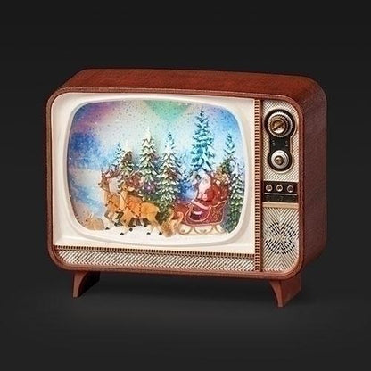 6.75" Lighted Swirl Retro TV Santa Quirks!